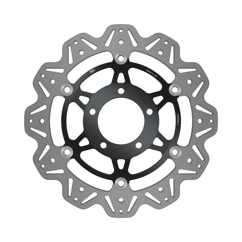 EBC 01-04 Triumph Hinckley Daytona 955i (w/5 Bolt Sngl Side Arm) Frt Lft/Rght Vee Floating Blk Rotor