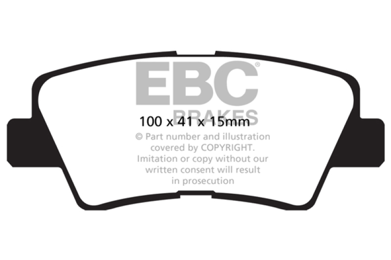 EBC 09-11 Hyundai Azera 3.3 Redstuff Rear Brake Pads thumbnail 5