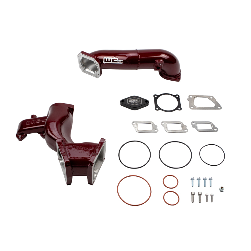 Y-Bridge Kit, High Flow, 2011-2016 LML Duramax, WCFab Red