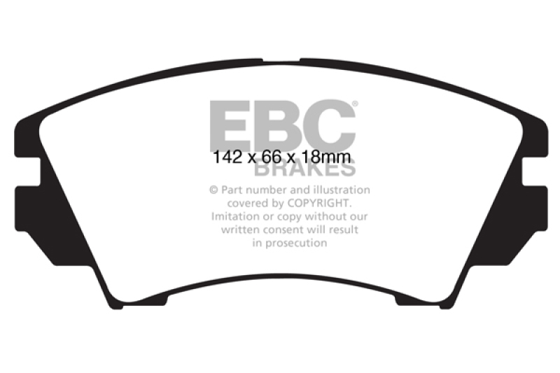 EBC 10+ Buick Allure (Canada) 3.0 Greenstuff Front Brake Pads thumbnail 4
