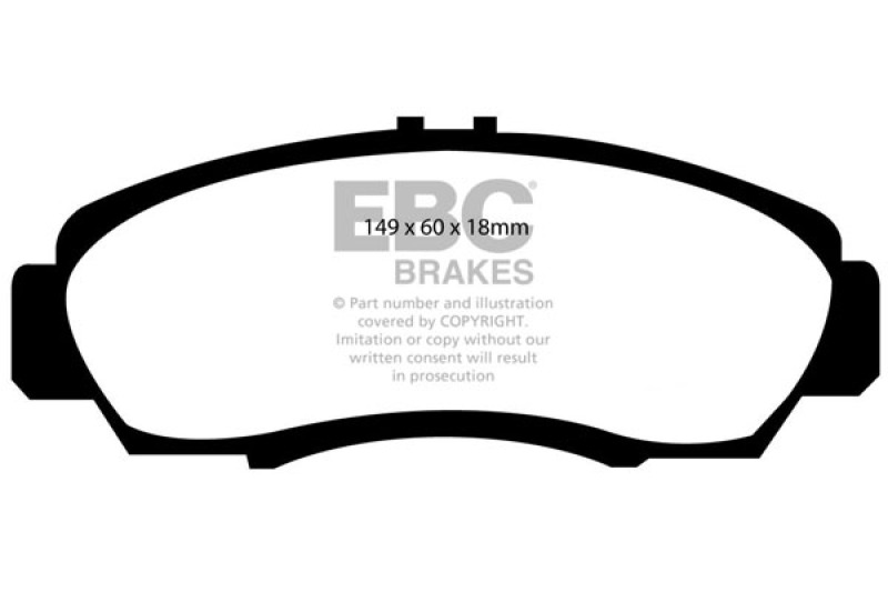 EBC 01-03 Acura CL 3.2 Redstuff Front Brake Pads thumbnail 4