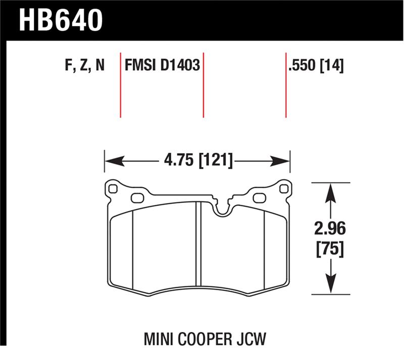 Hawk 09-10 Mini Cooper HP+ Autocross Front Brake Pads
