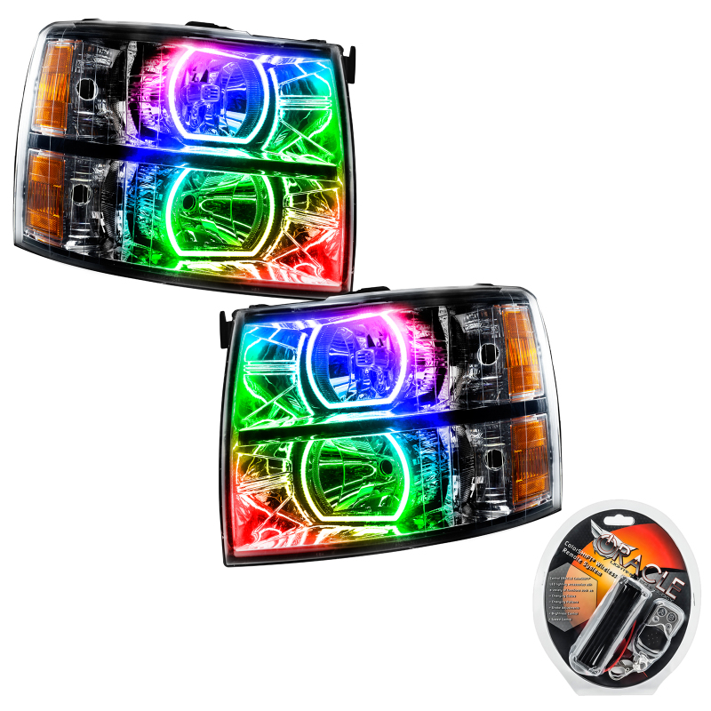 Oracle 07-13 Chevrolet Silverado SMD HL - Black - Square Style - ColorSHIFT thumbnail 2