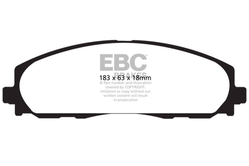 EBC 12+ Chrysler Town & Country 3.6 Yellowstuff Front Brake Pads thumbnail 5