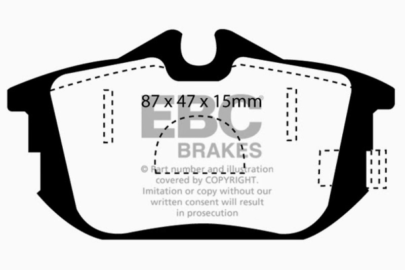 EBC 99-04 Volvo S40 1.9 Turbo T4 (200 BHP) Ultimax2 Rear Brake Pads thumbnail 4