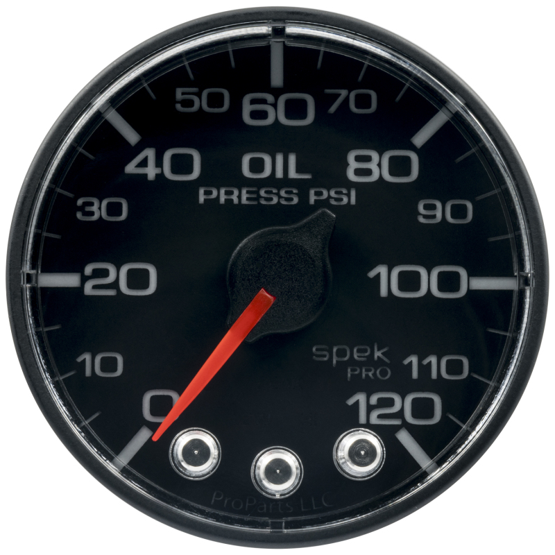 Autometer Spek-Pro Gauge Oil Press 2 1/16in 120psi Stepper Motor W/Peak & Warn Blk/Blk thumbnail 3