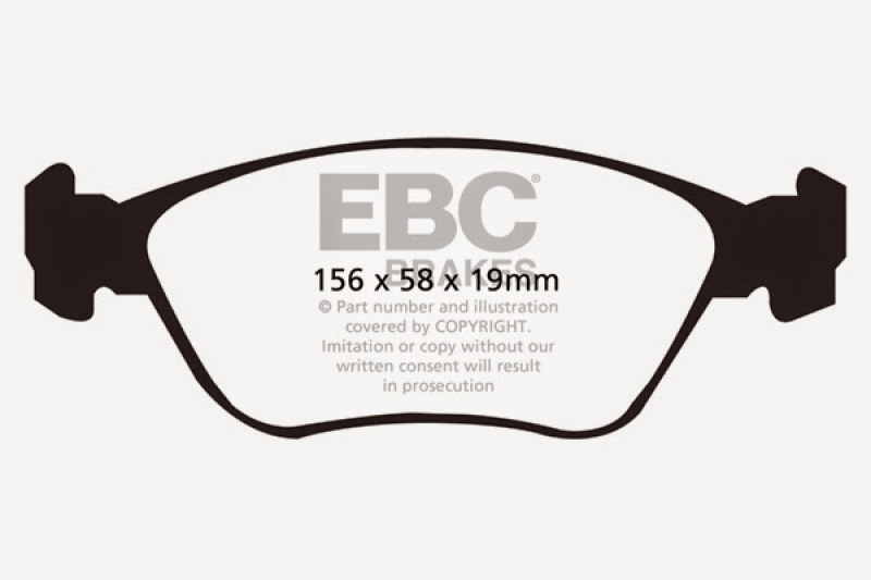 EBC 98-05 Volvo C70 2.3 Turbo T5 (16in Wheels) Ultimax2 Front Brake Pads thumbnail 4