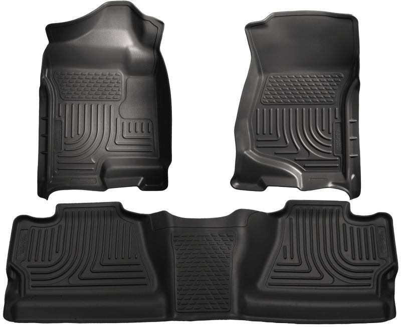 Husky Liners 07-12 Chevy Silverado/GMC Sierra Crew Cab WeatherBeater Combo Black Floor Liners thumbnail 7