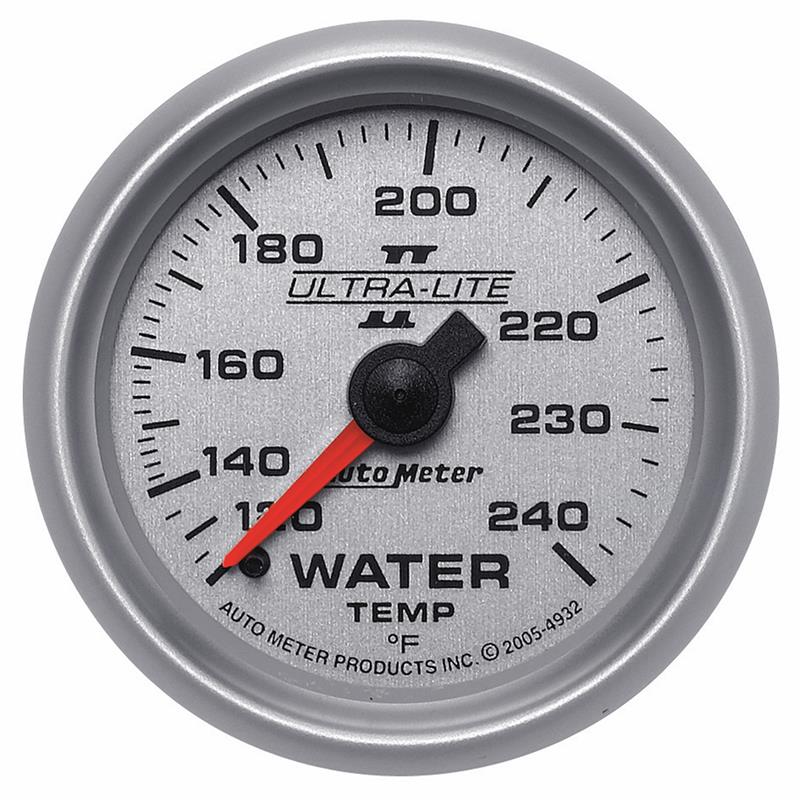 Autometer Ultra-Lite II 52mm 120-240 Deg F Mechanical Water Temp Gauge