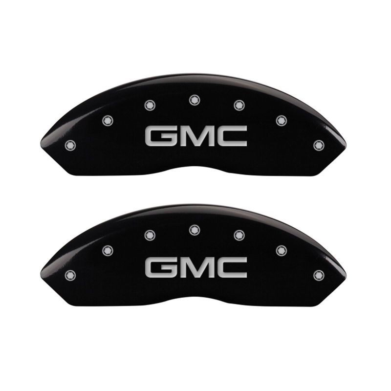 MGP 4 Caliper Covers Engraved Front & Rear Denali Black finish silver ch thumbnail 3