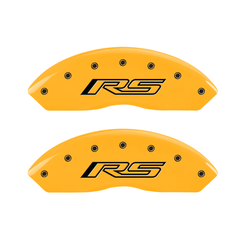 MGP 4 Caliper Covers Engraved Front & Rear Gen 5/RS Yellow finish black ch thumbnail 5