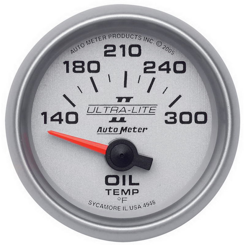 Autometer Ultra-Lite II 52mm 140-300 Deg F Electric Oil Temp Gauge thumbnail 5