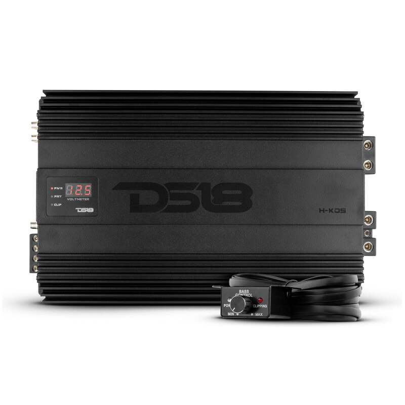 DS18 1-Channel Amp 9200 Burst/0.5ohm 5000/1ohm 3500/2ohm 2200/4ohm Watts RMS w/ Voltmeter Black