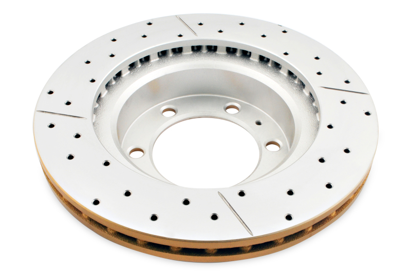 DBA Street Series X-Gold Disc Brake Rotors DBA2716X Rotor, Cross-Drilled, Slotted, X-Gold, Uni-Directional, Lexus, Toyota, Front, Each thumbnail 4