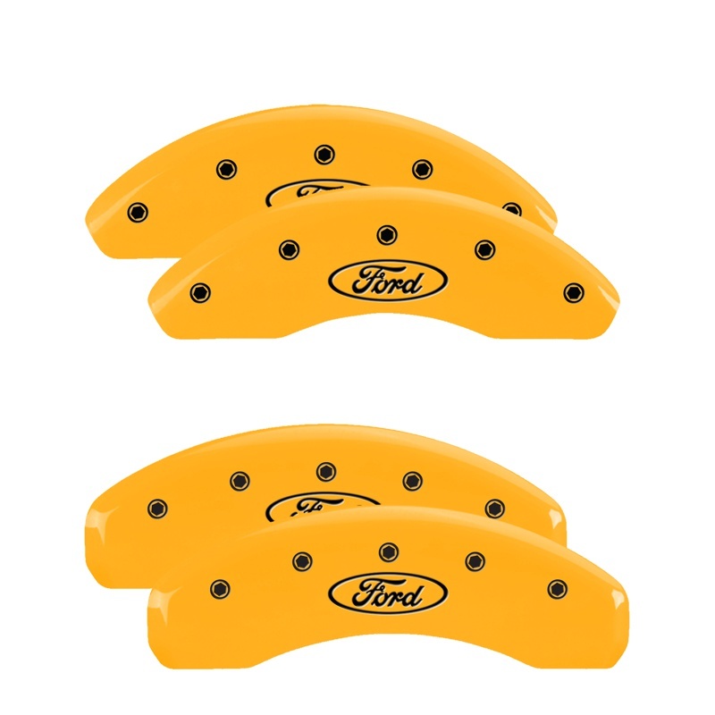 MGP 4 Caliper Covers Engraved Front & Rear Oval Logo/Ford Yellow Finish Black Char 1998 Ford Ranger thumbnail 6