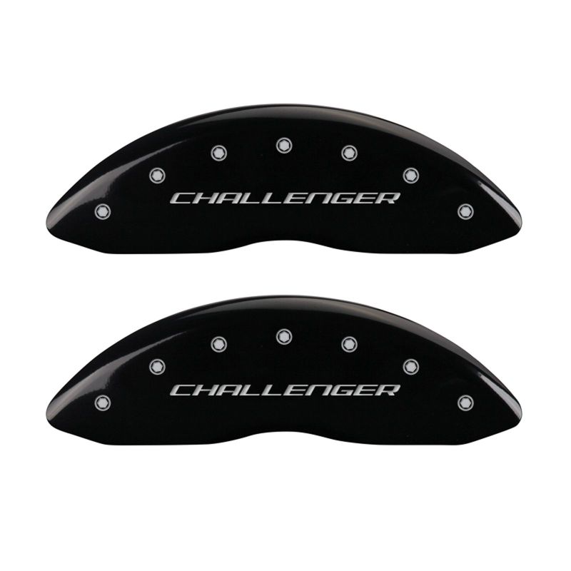 MGP 4 Caliper Covers Engraved Front Block/Challenger Engraved Rear Vintage Style/RT Blk fnsh slvr ch thumbnail 7