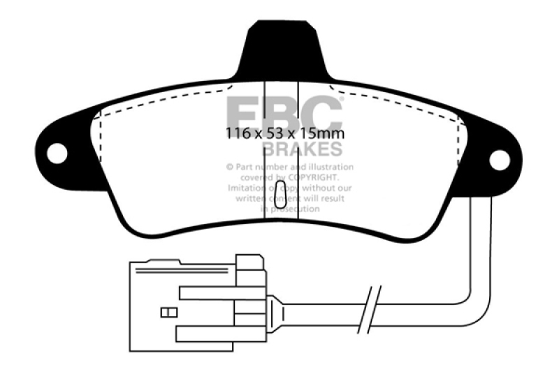EBC 95-00 Ford Contour 2.0 Greenstuff Rear Brake Pads thumbnail 2