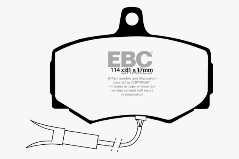 EBC 88-89 Jaguar XJ6 3.6 Redstuff Front Brake Pads thumbnail 5