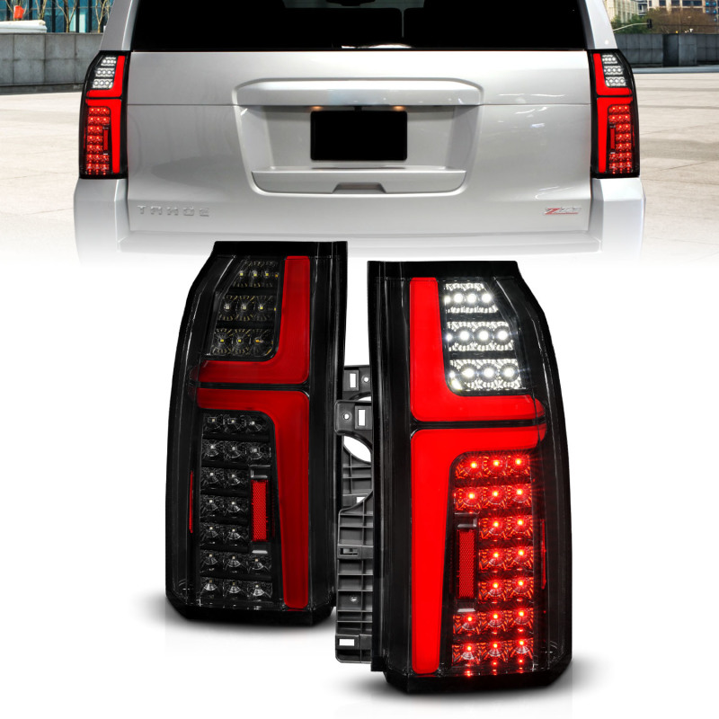 ANZO 15-20 Chevrolet Tahoe Sequential LED Tube Taillights Black thumbnail 8