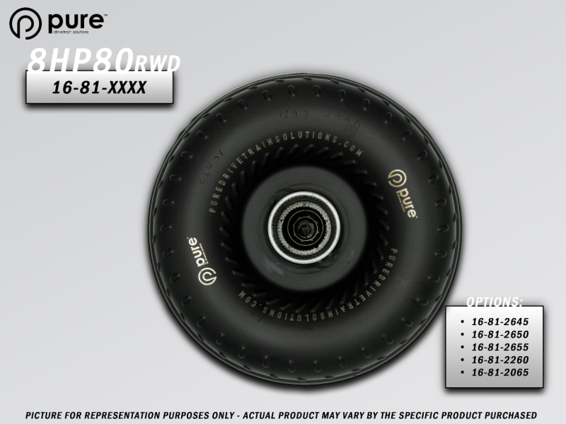 Pure Drivetrain 8HP80 High Performance Billet Race Torque Converter - 20/65 Stator - RWD