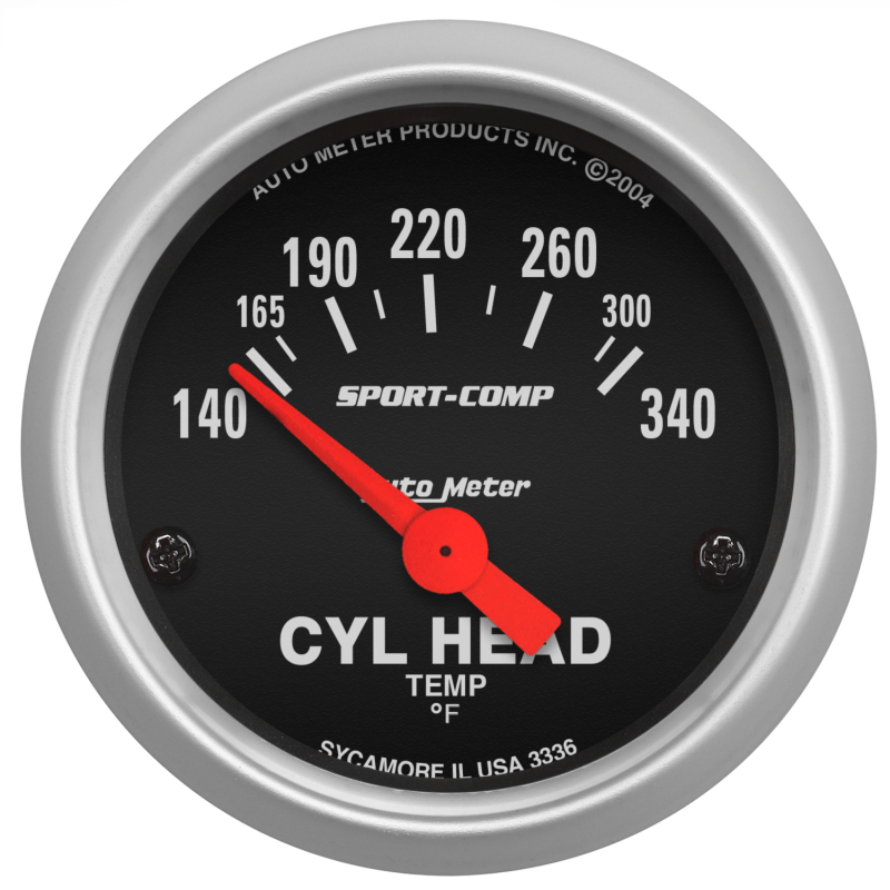 AutoMeter Gauge Cylinder Head Temp 2-1/16in. 140-340 Deg. F Electric Sport-Comp thumbnail 4
