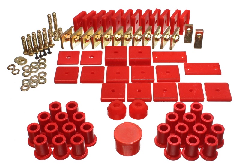 Energy Suspension 64-78 Toyota FJ40 Land Cruiser Red Hyper-Flex Master Bushing Set thumbnail 4