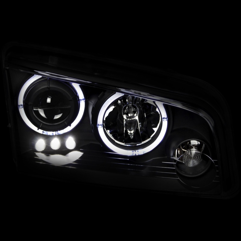 ANZO 2006-2010 Dodge Charger Projector Headlights w/ Halo Black thumbnail 8