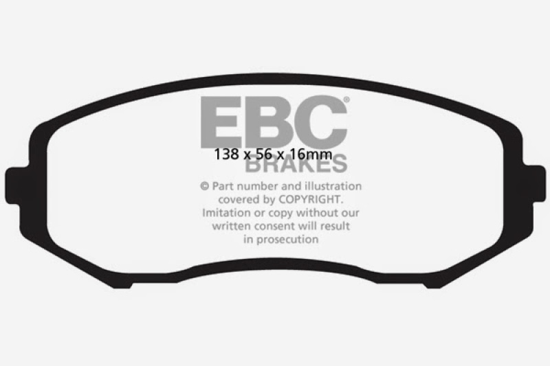 EBC 08+ Suzuki Grand Vitara 2.4 Ultimax2 Front Brake Pads thumbnail 4