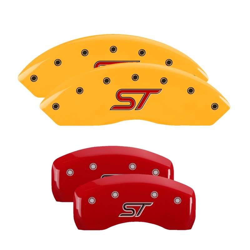 MGP 4 Caliper Covers Engraved Front & Rear MGP Red finish silver