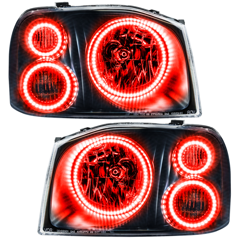 Oracle Lighting 01-04 Nissan Frontier Pre-Assembled LED Halo Headlights -Red thumbnail 2