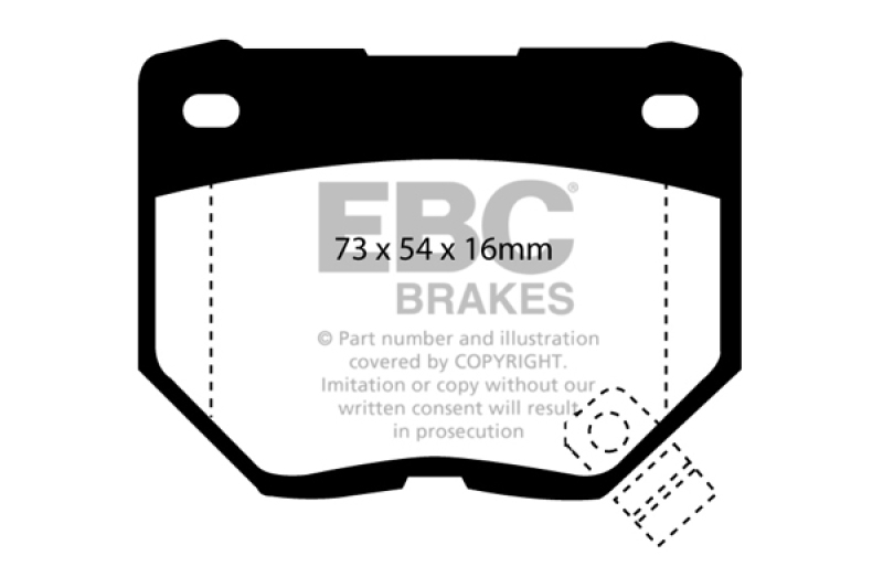 EBC 89-95 Nissan Skyline (R32) 2.6 Twin Turbo GT-R Redstuff Rear Brake Pads thumbnail 5