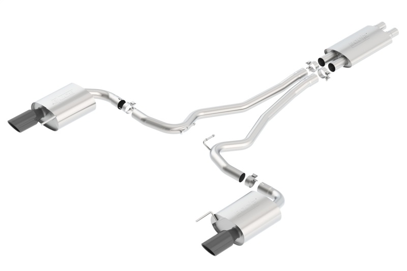 Borla Touring Cat-Back 15 Ford Mustang GT 5.0L V8 MT/AT 2.5in pipe Black 4in tip thumbnail 6