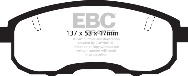 EBC 95-99 Infiniti I30 3.0 Greenstuff Front Brake Pads thumbnail 3