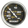 Autometer Carbon Fiber 52mm 30 PSI Mechanical Boost Gauge thumbnail 8