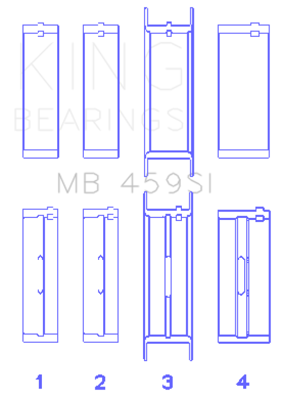 King Engine Bearings Ford V-6 183. (Size +0.25mm) Main Bearing Set thumbnail 2