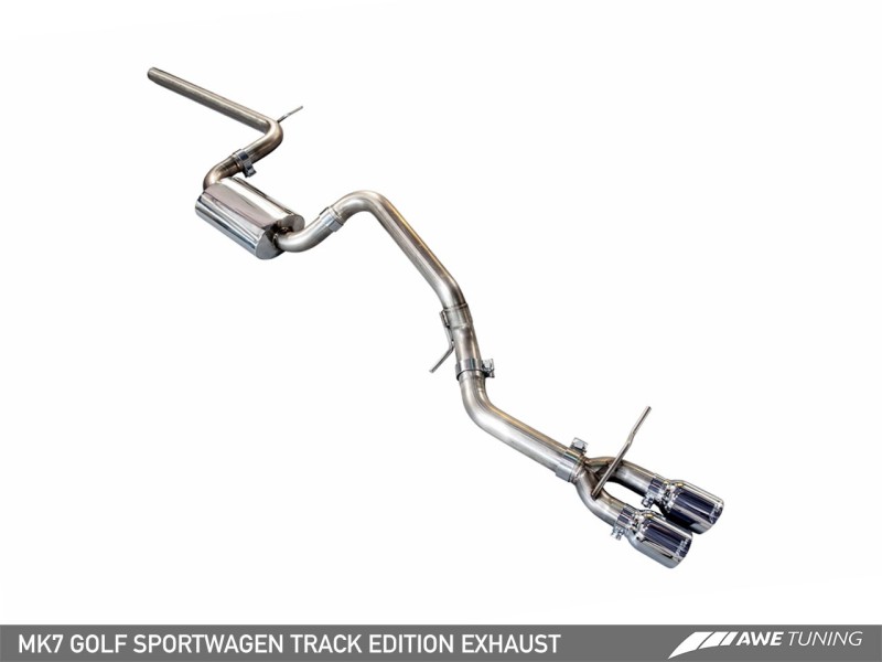 AWE Tuning VW MK7 Golf SportWagen Track Edition Exhaust w/Chrome Silver Tips (90mm) thumbnail 4