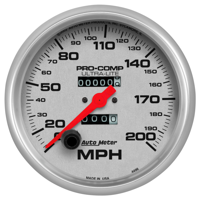 Autometer Ultra-Lite 5 inch 200 MPH Mechanical In Dash Speedometer thumbnail 4