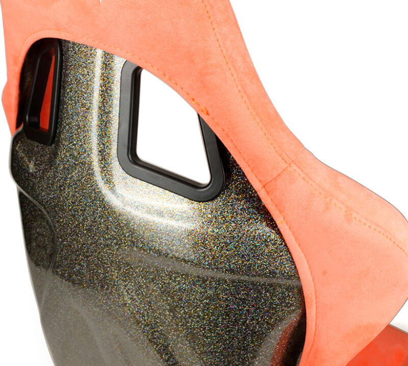 NRG FRP Bucket Seat ULTRA Edition W/ Grey Pearlized Back / Peach Microfiber Material - Large thumbnail 6