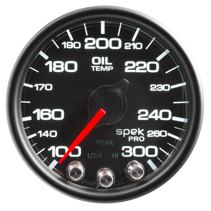 Autometer Spek-Pro Gauge Oil Temp 2 1/16in 300f Stepper Motor W/Peak & Warn Blk/Blk thumbnail 6