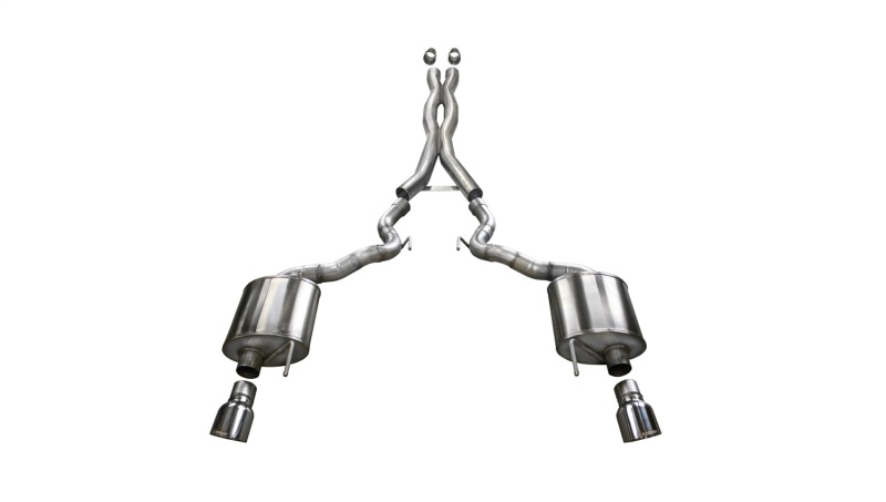 Corsa 2015-2017 Ford Mustang GT Convertible 5.0L V8 Polished Xtreme Dual Rear Exit Exhaust