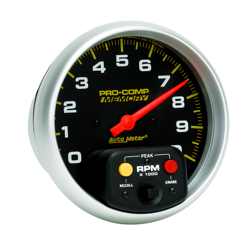 Autometer Pro-Comp 5 inch 10K RPM with Peak Memory In-Dash Tachometer