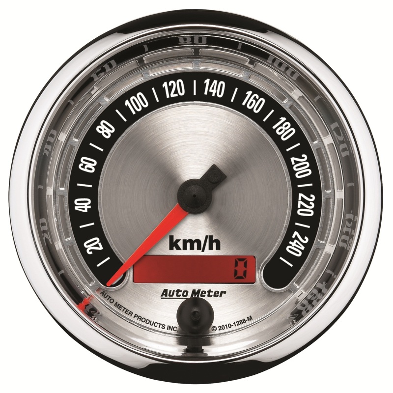 Autometer American Muscle 85.7mm Electric Programmable Metric 260kph Speedometer thumbnail 4