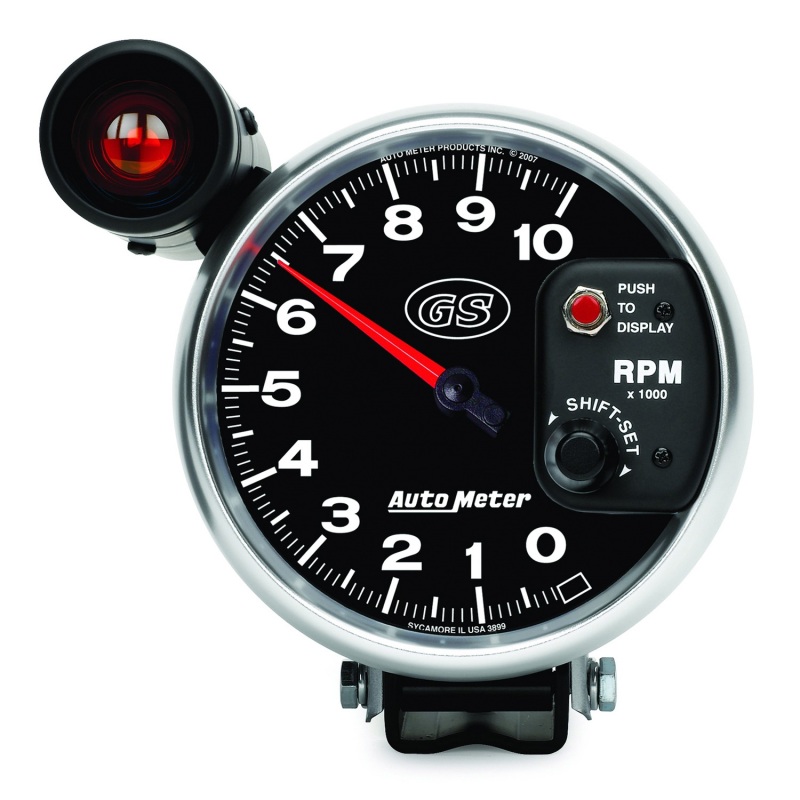 AutoMeter Gauge Tachometer 5in. 10K RPM Pedestal W/ Ext. Shift-Lite Gs thumbnail 4