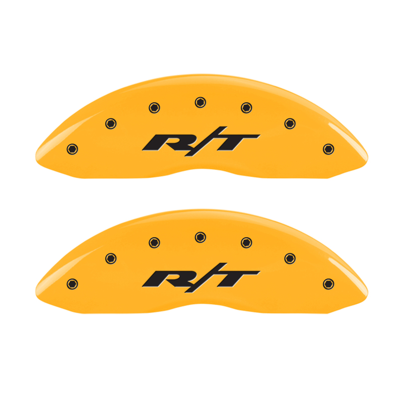 MGP 4 Caliper Covers Engraved Front & Rear RT1-Truck Yellow Finish Black Char 2007 Dodge Charger thumbnail 7