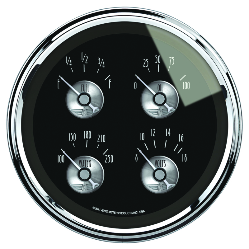 AutoMeter Gauge Quad 5in. 0 Ohm(e) to 90 Ohm(f) Elec Prestige Blk. Diamond thumbnail 5