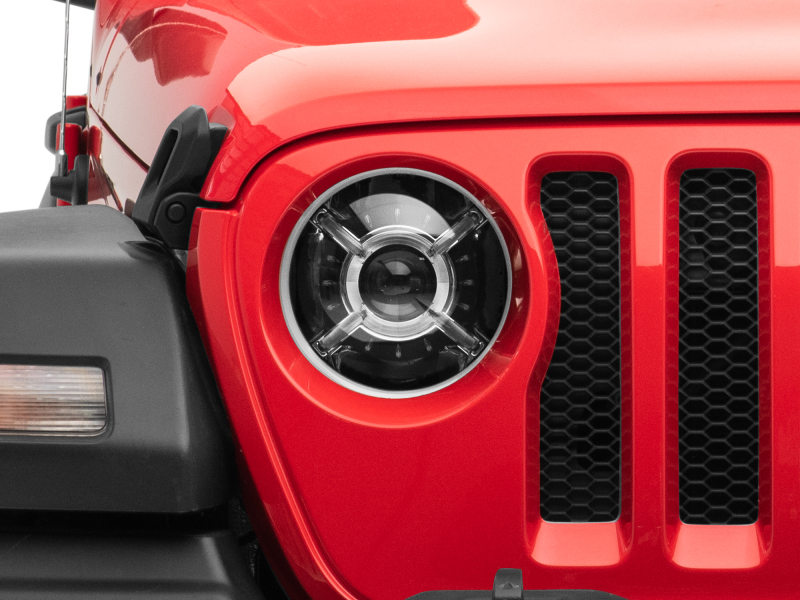 Raxiom 18-22 Jeep Wrangler JL/ JT 9-Inch LED Headlights w/ DRL and Halo- Black Housing (Clear Lens) thumbnail 3
