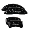 MGP 4 Caliper Covers Engraved Front & Rear Cursive/Charger Black finish silver ch thumbnail 5