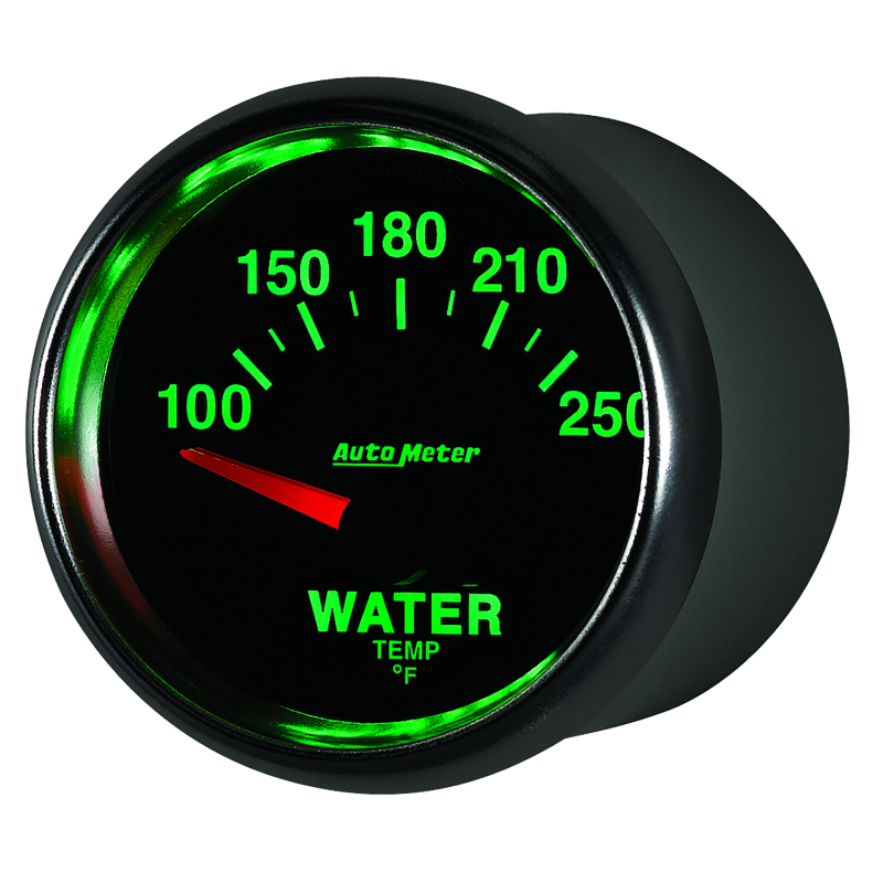 Autometer GS 52mm 100-250 Deg F Short Sweep Electronic Water Temperature Gauge