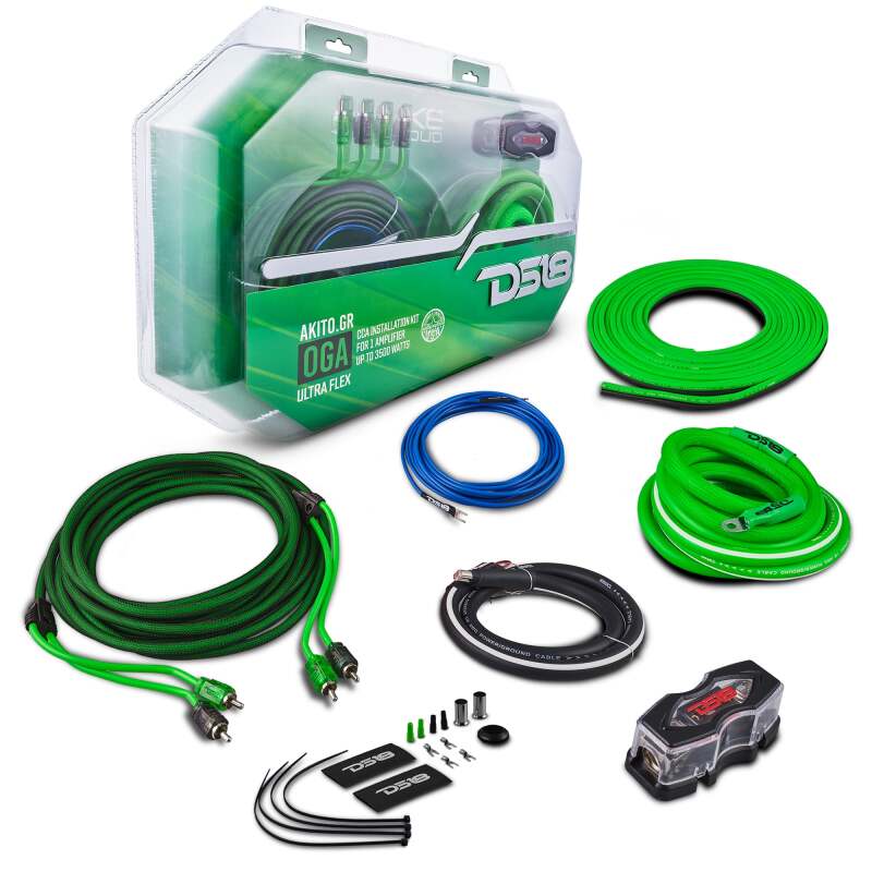 DS18 0-GA Amplifier Install Kit Advance- Green