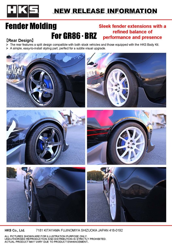 HKS 2022+ Toyota GR86 / Subaru BRZ Fender Molding Kit thumbnail 8